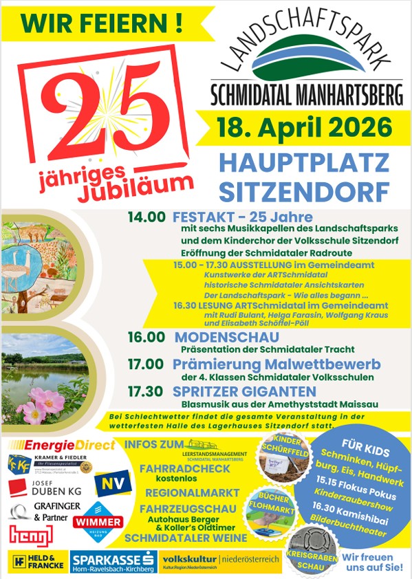 Flyer 25 Jahre Landschaftspark Schmidatal Manhartsberg - Vorderseite
