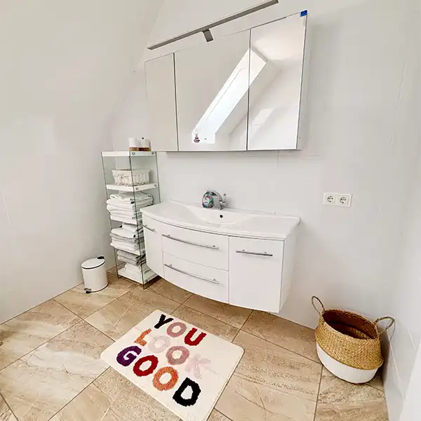 Badezimmer im Gästezimmer Weingut Weidinger